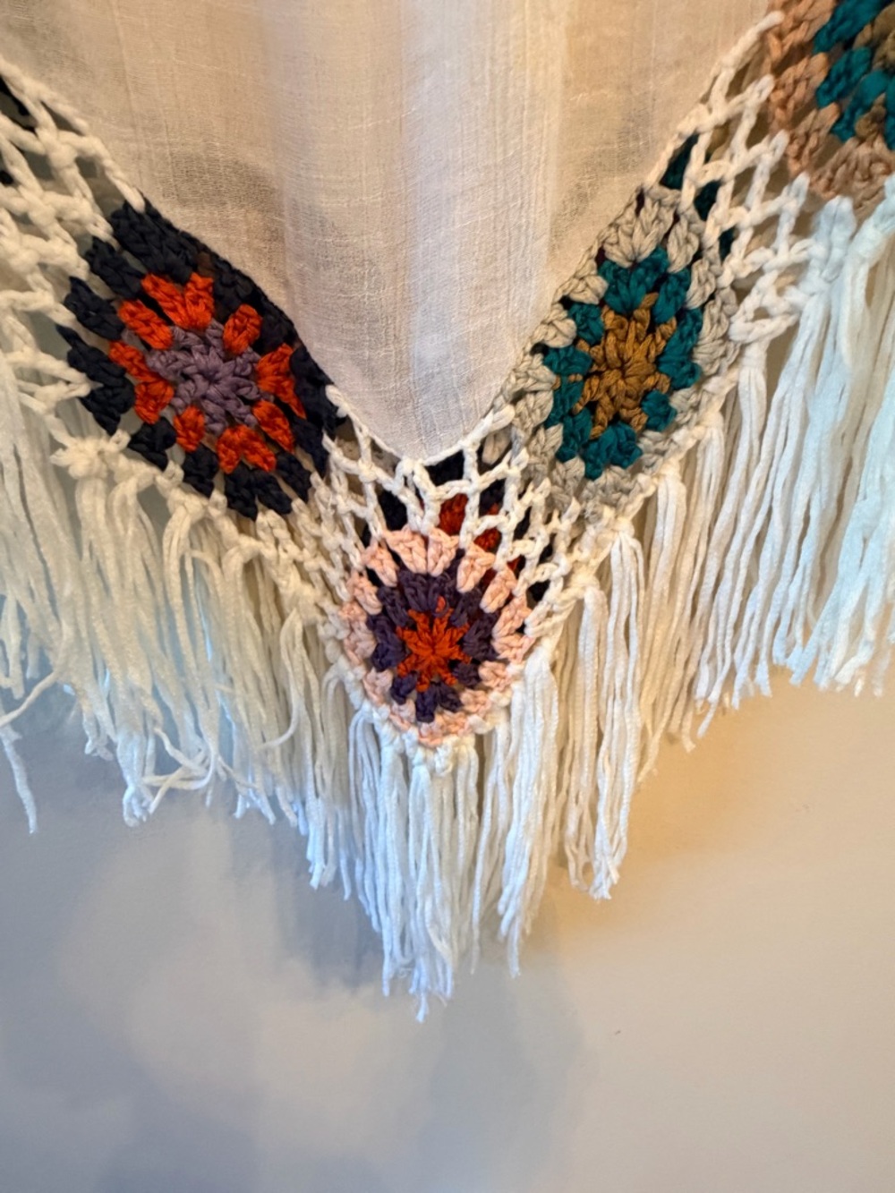 BOHO Crochet Trim Fringe Tunic Top - Picture 4 of 6